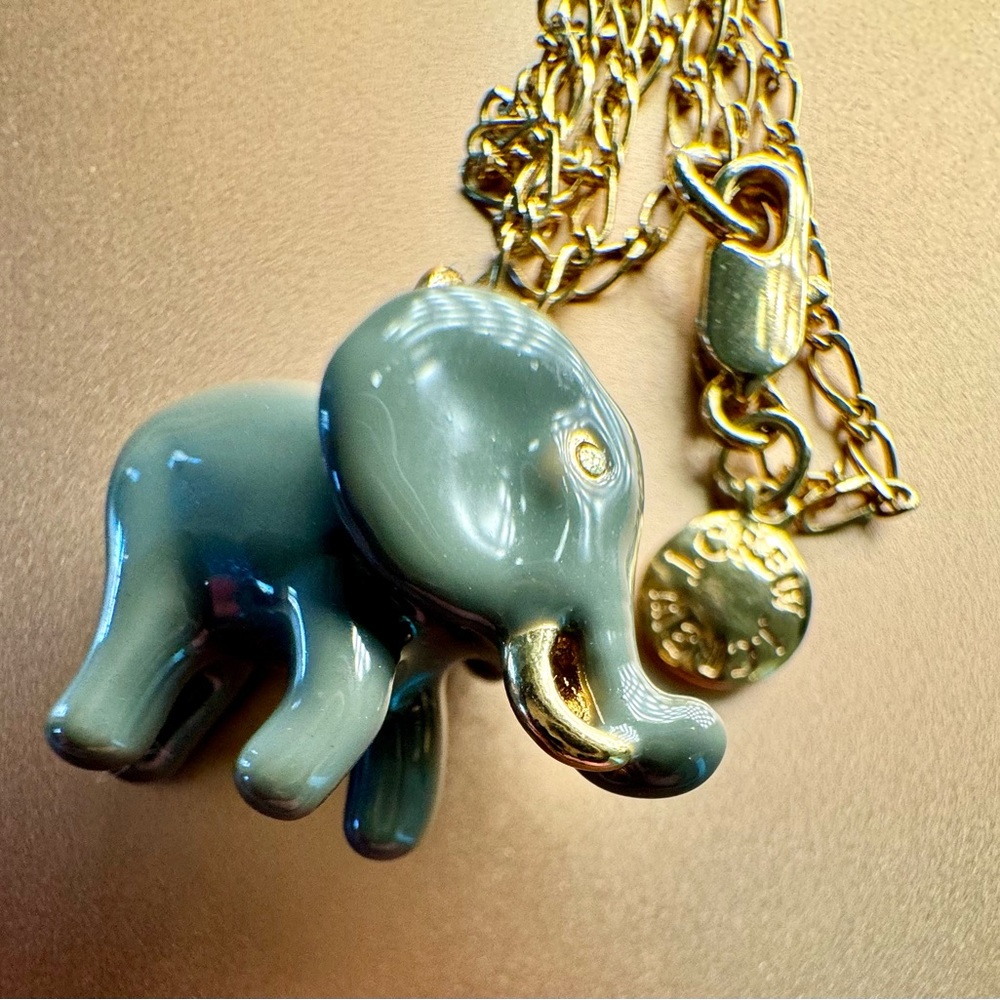 JCrew Enamel Elephant Necklace